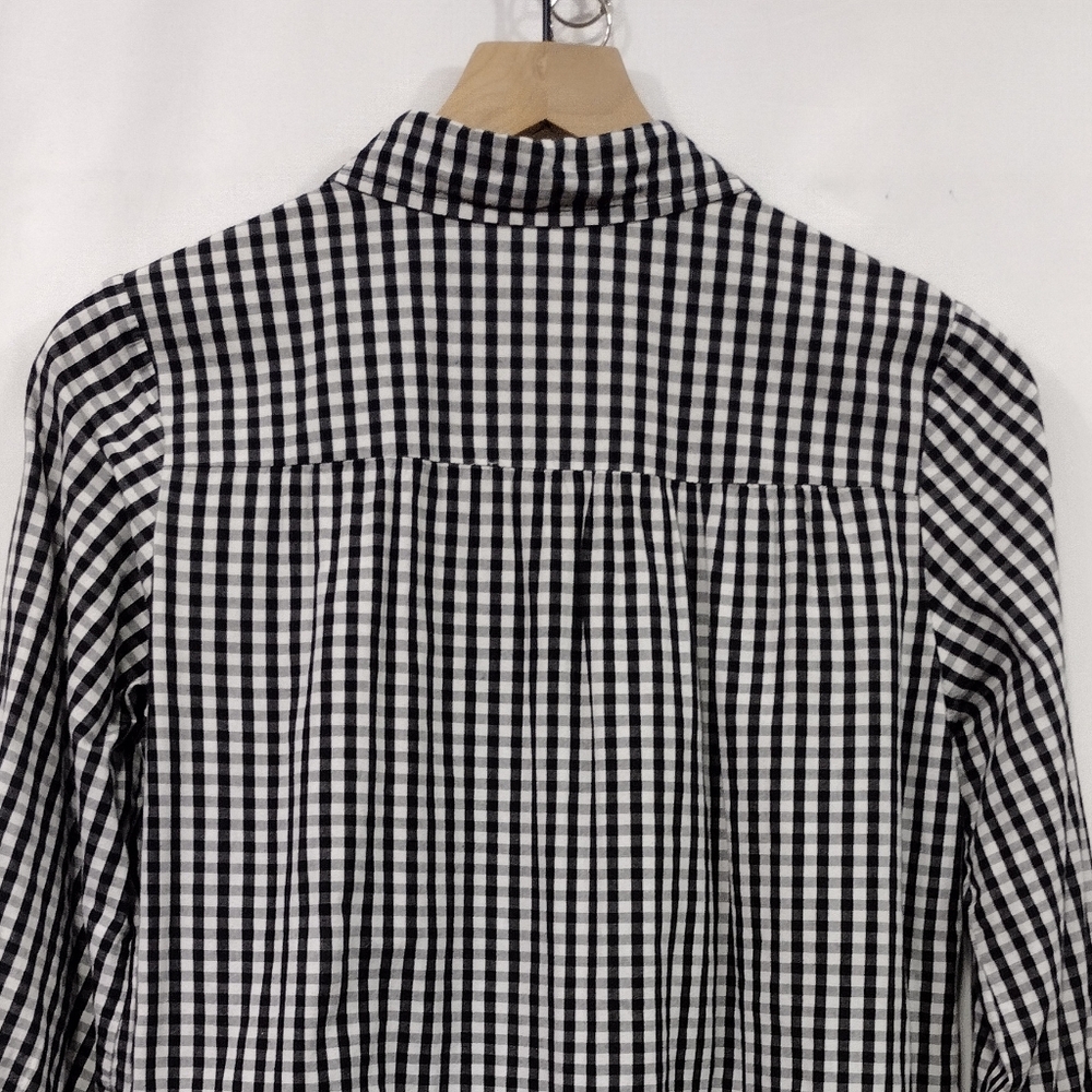 Zara Gingham Tiered Babydoll Dress Women's M Black White Boho Retro 90s Y2K - Picture 6 of 8